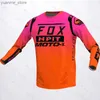 Cykeltröjor toppar 2022 Motorcykel HPIT Team Downhill Jersey Offroad DH MX Bicycle Locomotive Shirt Cross Country Mountain Bike Jersey Y240410