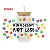 Window Stickers UV DTF Transfer Sticker Autism för 16oz Libbey Glasse Wraps Bottles Cup Can DIY Waterproof Custom Decals D8254