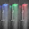 Skowll Salle de bain Fauce de douche Moup Mot à LED Pluie de pluie Set Rain Boucheur Boucheur COMBO AVEC POURCE, CHROME PORIÉE SK-9106