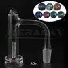 Beracky Full Weld Abpeled Edge Control Tower Raucher Quarz Banger mit Glas Marmor Quarz Mütze Pille Ruby Emerald Terp Perlen 16mmod nahtlose Nägel für Wasserbongs