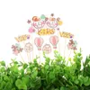 Unicorn Cake Toppers Football Basketball Cupcake Topper Zoo Flamingo Cake Flags Kids Birthday Wedding Bride Party DIY BAKE