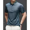 رجال Polos Minglu Summer Mens Mens Polo قمصان فاخرة حريرية قصيرة الأكمام الأعمال غير الرسمية ذكور القمصان