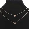 CARD MOSANG STONE NACCOLA STONE WOMENS versatile di alta qualità a diamante singolo a bolle UFO Clavicle Catena di titanio in acciaio 18K Non sbiadimento