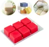 50 Packs Wax Melt Clamshells Molds Square, 6 Cavity Clear Plastic Cube Tray for Candle-Making & Soap