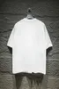 A versão correta da marca de moda de Paris 2024 nova bainha letra de papel imprimir camiseta casual solta de mangas curtas