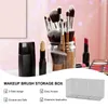 Storage Boxes 3 Holes Transparent Acrylic Cosmetic Makeup Brush Tool Box Case Make Up Holder Table Organizer Dressing Accessory