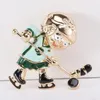 Brooches Ematel Drop Oil Creative Hockey Player Brooch ACCESSOIRES DE VENSEMENT FASHIQUE Personnalisés