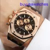 AP Movement Wrist Watch Royal Oak Series 26331or OO D821CR.01 Watch Coffee Plate de café Automatique mécanique Rose Gold Mens Watch