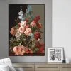 ヨーロッパクラシックビンテージフラワーキャンバスペインティングウォールインテリアガラスの花瓶の花でlife with Nordic Art Poster Print Picture