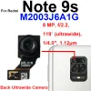 Camera aan de achterkant voor Xiaomi Redmi Note 9S M2003J6A1G Achter Voorkant Kleine selfie tegenover ultrawide cameraflexkabelmodelonderdelen