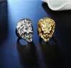 Whole2020 Gold Silver Color Lion 039s Head Men Hip Hop Rings Fashion Punk Animal Shape Ring Male Hiphop Jewelry Gifts3177224