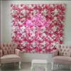 Roze zijden rozenbloem Wall Artificial Flower For Wedding Decoratie Bloemmuur Babyshow Bruiloft Kerstmis achtergrond Decor 240409