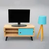 1:12 Accesorios de muebles en miniatura de muñecas Sala de estar Stand de televisión en la mesa de la casa para la casa decoración de la casa de muñecas