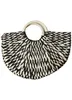 Totes Andra väskor Forest Style Paper Woven Half Moon Bag Black and White Beach H240410