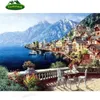 Beauty Life Diamond Mosaic Landscape seaside mountain town dimensional embroidery 3D DIY diamond painting nature scroll painting