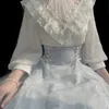 Cjfhje zomer even feestkant formele jurken Franse vintage elegante dame midi dres bloemen lolita jurk Koreaanse y240402