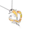 Nieuwe Sier Fashion Love Dolphin Opal Charm Auspiricy Treasure Dames ketting hanger