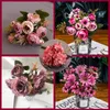 1 pcs rosa fiori artificiali artificiali Peony tè rosa autunno fiori finti per soggiorno fai da te decorazione per matrimoni da giardino