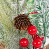 Desk Miniature Mini Christmas Tree Liten Artificial Landscape With Pinecones, Red Berries for Christmas Crafts Tabletop Decor