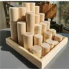 25 piezas niños grandes rodillos de construcción de madera bloques pastel manchas de madera de maleza cilindros educativos juguetes creativos