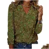 Chemises pour femmes Chemises élégantes TE-shirt Top Top Shiny Sequin Long Sleeve Femme Blouse lâche Club Brepwant Party Dame Drop Livil