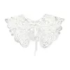 Donne ricami Cuore bianco scialle Falso colletto Lolita Kawaii Cavalca in pizzo Lace-up Capelet di poncho staccabile