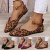 Casual Schuhe 2024 Tennis weibliche Mode Frauen Single atmungsable Slip-on Flat Round Toe Leopard Outdoor Slader Erbsen