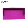 Kvällspåsar 2024 Purple Clutch Bag Women Party Handväska Elegant bröllopsväska med kedjan kvinnlig säck pochette femme