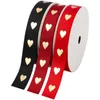 16 mm Love Ribbons oro stampato in foglio di raso Regali di matrimonio di compleanno in scatola confezione di imballaggio per decorazioni per San Valentino Materiale fatto a mano fai da te fai da te