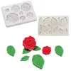 1st Sugarcraft Rose Flowers lämnar silikonform Fondant Cake Form Chocolate Mold Clay Mold Wedding Cake Decorating Toolsm2518