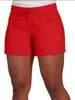 S-5xl Moda Mulheres Verão Casual Color Sólida Elastic Lace Up Shorts Divididos Calças Casuais Casual Feminino 240410