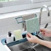 Kitchen Sink Shelf Organizer Telescopic Sink Rack Soap Sponge Drain Shelf Bathroom Storage Basket Bag Faucet Holder Adjustable Y113164