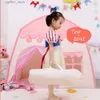 Tentes jouet 1,35 m de tente de bébé portable Toys pour enfants Tentes pliantes bébé jouent maison grandes filles rose princesse château enfant décor de chambre l410