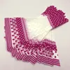 50pcs rosa Punkte kegelförmige Leckereien Popcorn-Taschen Cellophane Candy Bags Triangular Spun Zuckerverpackungstasche für Snack Candy Keks