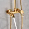 Golden Shower Set Facet Single Handle 3-Ways 8 "Rainfall Shower Mixer With Handshower Waterfall Spout Bath Shower System