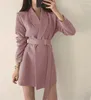 Womens Suits Blazers Spring Autumn Suit Coat Jacket Slim Fit Stylish Top with Belt Outerwear Office Lady Blazer for Women Clothing