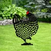 5st Chicken Yard Art Outdoor Garden Backyard Lawn Stakes Metal Hen Yard Decor Gift Easter Decorations Gardening Ornaments