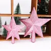 15/20cm árvore de Natal Top Top Star Decorações de Natal para Casa em Pó de ouro brilhante em casa Ornamento de Ano Novo de Ano Novo de Cinco Pontas