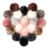 6 piezas de 8 cm pommes falsos sombreros de piel de zorro pelota falsa bola de peluquería bola pomto con banda de goma pompones de ropa de bricolaje para sombreros