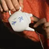 180ml White Jade Porcelain Teapot Handmade Word Art Strainers Household Teakettle Chinese Kung Fu Tea Master Pots Gift Packaging