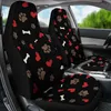 Couvoirs de siège d'auto de motif de chien Dog Set Black, Red et Brown, paquet de 2 couvertures de protection des sièges avant universels