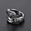 Gothic Dragon Claw Skull Ring Men Fashion Fashion Dominering 14k Gold Skull Ghost Head Motorcycle Biker Ring Jewelry Gift