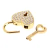10styles Neue Diamonds Herzform Vintage Old Antique Style Mini Archaize Padlocks Schlüsselschloss mit Schlüssel