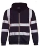 Men's Hoodies Export Hooded Sweater Reflective Stripe Sanitation Worker Vest Fleece Color Matching Zipper Men Hoodie