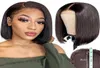 Bob sem glútero Bob 13x4lace peruca frontal de renda cheia 100 cabelos humanos não processados PRECUDED LABELINE COM CABELO DE BEBÊ PARA BELHO PARA BLACK WOME2552233