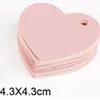 100pcs/pack価格ラベルピンクのハートシェイプ衣服ラベルクラフトペーパーカード結婚式の好意ギフトタグDIYタグパーティー4.3*4.3cm