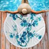 Plum à encre bleu serviette à sec rapide Grande serviette de plage ronde pour une serviette de bain de douche en microfibre adulte Couvrette