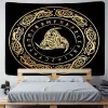 Viking Tomahawk Art Circular Tapestry Wall Hanging Bohemian Hippie Tarot Witchcraft Living Room Bedroom Home Decoration