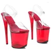 Dance Shoes Sexy Lady 20cm/ 8inches With Shiny PVC Starp Small Open Toe Platform High Heel Sandals Pole 134