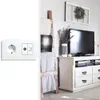 BSEED EU Standard Wall Socket TV PCとEU標準ソケットクリスタルガラスパネルホワイトブラックゴールデンEU標準